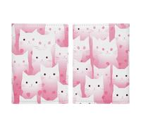 Reisepasshülle mit Papierschnitt, Blumenmuster, PU-Leder, schlankes Kartenetui für Damen und Herren, Lederhülle, Reisezubehör, Pfirsichkatzenmuster, 20.3x13.8cm