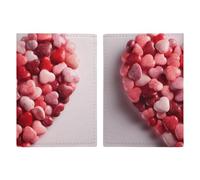 Reisepasshülle mit Papierschnitt, Blumenmuster, PU-Leder, schlankes Kartenetui für Damen und Herren, Lederhülle, Reisezubehör, Valentinstagsbonbons, 20.3x13.8cm