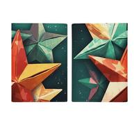 Reisepasshülle mit Papierschnitt-Sternen, PU-Leder, wasserdicht, Reisebrieftasche mit Kreditkartenfächern für Damen und Herren, Stil, 20,3 x 13,8 cm, Stil:, 20.3x13.8cm