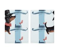 Reisepasshülle mit Pariser Dackel, Reisepasshülle mit Kreditkartenfächern und Bordkartenfach für Reisen, Familienausweis, Dokumenten-Organizer (20,3 x 13,7 cm)