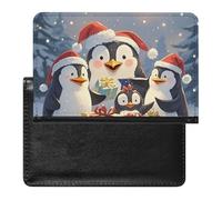 Reisepasshülle mit Pinguin-Motiv, sichere Reisebrieftasche, PU-Leder, Kreditkarten, Reisepass, Organizer, Tasche für Damen und Herren, weiß, Einheitsgröße, modern, weiß, Einheitsgröße, Modern