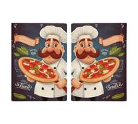 Reisepasshülle mit Pizza-Motiv, bedruckt, Reisepasshülle für Reisen, Reisepass, Brieftasche, RFID-blockierend, Leder-Kartenetui für Damen und Herren, Chef-Pizza, 20,3 x 13,8 cm, modern, Chef Pizza,