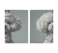 Reisepasshülle mit Pudel-Motiv, mit Kreditkartenfächern und Bordkarten-Schlitz, für Reisepässe, Kreditkarten, Bordkarten