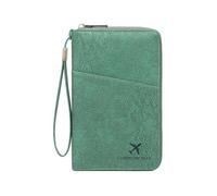Reisepasshülle mit Reißverschluss, Reisepasshülle für Reisen, RFID-blockierendes Kartenetui, wasserdichtes Reisezubehör, Grün, 20x12x2cm
