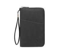 Reisepasshülle mit Reißverschluss, Reisepasshülle für Reisen, RFID-blockierendes Kartenetui, wasserdichtes Reisezubehör, Schwarz, 20x12x2cm