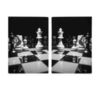 Reisepasshülle mit Schach-Motiv, Schwarz und Weiß, Kartenetui für Reisen, Reisepass, Kartenschutz, Brieftasche, RFID-blockierend, Leder-Kartenetui für Damen und Herren, Schwarz und Weiß,