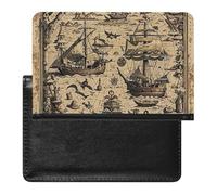 Reisepasshülle mit Schatzkarte, Motiv: maritimer Pirat, sichere Reisebrieftasche, PU-Leder, Kreditkarten, Reisepass, Organizer, Tasche für Damen und Herren, weiß, Einheitsgröße, modern, weiß,