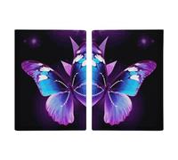 Reisepasshülle mit Schmetterlings-Aufdruck, Reisepasshülle für Reisen, Reisepass, Kartenschutz, Brieftasche, RFID-blockierend, Leder, Kartenetui für Damen und Herren, blau-violetter Schmetterling,