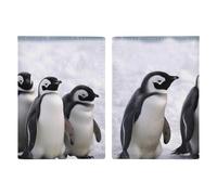 Reisepasshülle mit Schmetterlings-Motiv, PU-Leder, schlankes Kartenetui für Damen und Herren, Ledertasche, Reisezubehör, Tiere und Schneefeld, 20.3x13.8cm