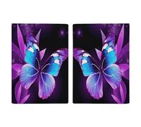 Reisepasshülle mit Schmetterlings-Motiv, schmal, kompakt, leicht, für Reisen, 20,3 x 13,8 cm, Blau / Violett, Stil:, 20.3x13.8cm