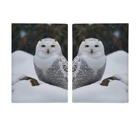 Reisepasshülle mit Schnee-Eule, bedruckt, Reisepasshülle für Reisen, Reisepass, Kartenhülle, RFID-blockierend, Leder, Kartenetui für Damen und Herren, Schnee-Eule, 20,3 x 13,8 cm, modern, Schneeeule,