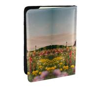 Reisepasshülle mit schönem Eiffelturm-Motiv, mit Kreditkartenfach, Leder, Reisepasshülle, für Damen, Herren, Familienausweis, Reisen, Schwarz , Einheitsgröße