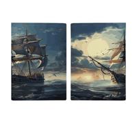 Reisepasshülle mit Segelboot, ultradünn, PU-Leder, Reisedokumenten-Organizer, kompakt, Premium, internationaler US-Pass, Schutzhülle für Damen und Herren