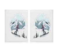 Reisepasshülle mit Ski-Motiv, schlanke Reisepasshülle für Reiseutensilien, kompakte Reisepasshülle, leichte Brieftasche für Reisen, Stil, 20,3 x 13,8 cm, Stil:, 20.3x13.8cm