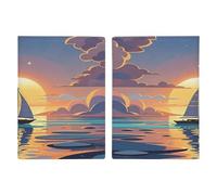 Reisepasshülle mit Sonnenuntergang und Segelboot, ultradünn, PU-Leder, Reisedokumenten-Organizer, kompakt, Premium-internationaler US-Pass, Schutzhülle für Damen und Herren