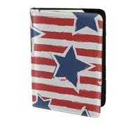 Reisepasshülle mit Sternen-Flagge, 14 cm, Reisezubehör, Dokumentenabdeckung, blockierender Organizer, Rot / Weiß