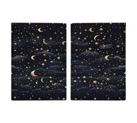 Reisepasshülle mit Sternen und Mond auf Dunkelheit, ultradünn, PU-Leder, Reisedokumenten-Organizer, kompakt, Premium, internationaler US-Reisepassschutz für Damen und Herren