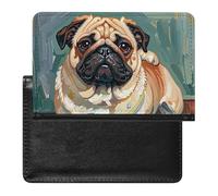 Reisepasshülle mit süßem Bago-Hund, Ölgemälde, sichere Reisebrieftasche, PU-Leder, Kreditkarten, Reisepass, Organizer, Tasche für Damen und Herren, weiß, Einheitsgröße, modern, weiß, Einheitsgröße,