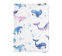 Reisepasshülle mit süßem Blauwal-Motiv, Reisepasshülle für Damen und Herren, wasserdicht