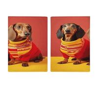 Reisepasshülle mit süßem Dackel, ultradünn, PU-Leder, Reisedokumenten-Organizer, kompakt, Premium-internationaler US-Reisepass-Schutzhülle für Damen und Herren