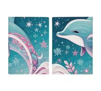 Reisepasshülle mit süßem Delfin-Schneeflocken-Motiv, Ausweishülle, Reisepasshülle mit Schlitz, Reisebrieftasche, Dokumentenhülle für Damen und Herren