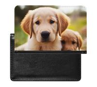 Reisepasshülle mit süßem Golden Retriever-Motiv, sichere Reisebrieftasche, PU-Leder, Kreditkarten, Reisepass, Organizer, Tasche für Damen und Herren, weiß, Einheitsgröße, modern, weiß, Einheitsgröße,