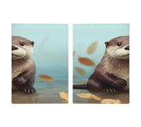 Reisepasshülle mit süßem Otter, Reisepasshülle, PU, Reisepasshülle, Brieftasche, Reisepasshülle, Uni, Reisepassschutz, Stil, 20,3 x 13,8 cm, Stil:, 20.3x13.8cm