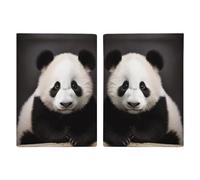 Reisepasshülle mit süßem Panda-Motiv, Reisepasshülle für Reisen, Reisepass, Kartenschutz, Brieftasche, RFID-blockierend, Leder-Kartenetui für Damen und Herren, niedliches Schwarz und Weiß, Niedlicher