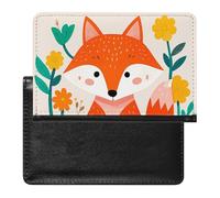 Reisepasshülle mit süßem Tiermotiv und Fuchs-Blumen, sichere Reisebrieftasche, PU-Leder, Kreditkarten, Reisepass, Organizer, Tasche für Damen und Herren, weiß, Einheitsgröße, modern, weiß,