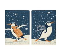 Reisepasshülle mit tanzendem Pinguin, ultradünn, PU-Leder, Reisedokumenten-Organizer, kompakt, Premium, internationaler US-Pass, Schutzhülle für Damen und Herren