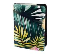 Reisepasshülle mit tropischem Sommer, hawaiianische Blumenpalmenblätter, Reiseutensilien, Karten- und Reisepass-Anti-Diebstahl-Brieftasche, Größe passend für alle gängigen Reisepässe