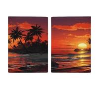 Reisepasshülle mit tropischem Sonnenuntergang, ultradünn, PU-Leder, Reisedokumenten-Organizer, kompakt, Premium, internationaler US-Pass, Schutzhülle für Damen und Herren