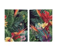 Reisepasshülle mit tropischen Pflanzen und Blumen, bedruckt, Reisepasshülle für Reisen, Reisepasskarten, Brieftaschenschutz, RFID-blockierend, Leder-Kartenetui für Damen und Herren, tropische