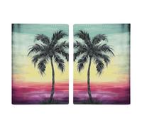 Reisepasshülle mit tropischer Palme bedruckt, Reisepasshülle für Reisen, Reisepass, Kartenschutz, Brieftasche, RFID-blockierend, Leder-Kartenetui für Damen und Herren, tropische Palme, Tropische