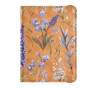 Reisepasshülle mit violetten Blumen, Lavendel, Orange, Reisepasshülle mit Impfkartenfach für Reisen, unverzichtbar, wasserdicht