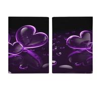 Reisepasshülle mit violetten Herzen, ultradünn, PU-Leder, Reisedokumenten-Organizer, kompakt, Premium, internationaler US-Pass, Schutzhülle für Damen und Herren