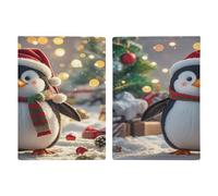 Reisepasshülle mit weihnachtlichem Pinguin-Motiv, ultradünn, PU-Leder, Reisedokumenten-Organizer, kompakt, Premium, internationaler US-Pass, Schutzhülle für Damen und Herren