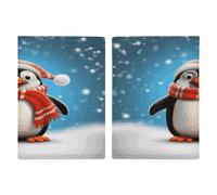 Reisepasshülle mit weihnachtlichem Pinguin-Motiv, ultradünn, PU-Leder, Reisedokumenten-Organizer, kompakt, Premium, internationaler US-Pass, Schutzhülle für Damen und Herren