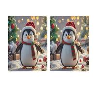 Reisepasshülle mit weihnachtlichem Pinguin-Motiv, ultradünn, PU-Leder, Reisedokumenten-Organizer, kompakt, Premium, internationaler US-Pass, Schutzhülle für Damen und Herren