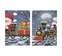 Reisepasshülle mit Weihnachtsmann-Zug, Reisepasshülle, PU, Reisepasshülle, Brieftasche, Reisepasshülle, Uni, Stil, 20,3 x 13,8 cm, Stil:, 20.3x13.8cm