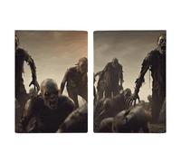 Reisepasshülle mit Zombie-Motiv, Reisepasshülle für Reisen, Reisepass, Kartenschutz, Brieftasche, RFID-blockierend, Leder, Kartenetui für Damen und Herren, viele Zombie, 20,3 x 13,8 cm, modern, Viele