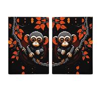 Reisepasshülle, Motiv: Affe auf rotem Ast, bedruckt, Reisepasshülle für Reisepass, Kartenschutz, Brieftasche, RFID-blockierend, Leder-Kartenetui für Damen und Herren, Affe auf rotem Ast, Affe auf