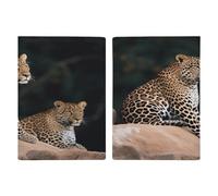 Reisepasshülle, Motiv: afrikanischer Leopard auf Felsen, ultradünn, PU-Leder, Reisedokumenten-Organizer, kompakt, Premium, internationaler US-Pass, Schutzhülle für Damen und Herren