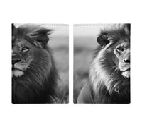 Reisepasshülle, Motiv: Afrikanischer Löwe, Reisepasshülle, PU, Reisepasshülle, Brieftasche, Reisepasshülle, Uni, Reisepassschutz, Stil, 20,3 x 13,8 cm, Schwarz / Weiß, Stil:, 20.3x13.8cm