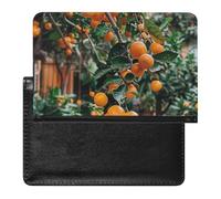 Reisepasshülle, Motiv: Baum voller Orangen, sichere Reisebrieftasche, PU-Leder, Kreditkarten, Reisepass, Organizer, Tasche für Damen und Herren, weiß, Einheitsgröße, modern, weiß, Einheitsgröße,