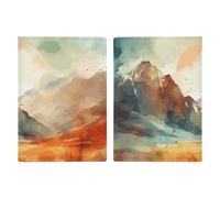 Reisepasshülle, Motiv: Berge und Sonne, bedruckt, Reisepasshülle für Reisen, Reisepass, Kartenhülle, RFID-blockierend, Leder, Kartenetui für Damen, Herren, Berge und Sonne, Berge und Sonne,