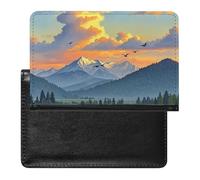 Reisepasshülle, Motiv: Berglandschaft, sichere Reisebrieftasche, PU-Leder, Kreditkarten, Reisepass, Organizer, Tasche für Damen und Herren, weiß, Einheitsgröße, modern, weiß, Einheitsgröße, Modern