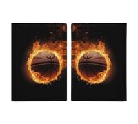 Reisepasshülle, Motiv: Burning Basketball Bilder, bedruckt, Reisepasshülle für Reisen, Reisepass, Kartenschutz, Brieftasche, RFID-blockierend, Leder, Kartenetui für Damen und Herren, brennender