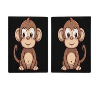 Reisepasshülle, Motiv: Cartoon-Affe, schlank, kompakt, leicht, für Reisen, 20,3 x 13,8 cm, Braun, Stil:, 20.3x13.8cm