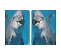 Reisepasshülle, Motiv: Delphin mit einem Lächeln, schlanke Reisepasshülle für Reiseutensilien, kompakte Reisepasshülle, leichte Brieftasche für Reisen, Stil, 20,3 x 13,8 cm, Stil:, 20.3x13.8cm